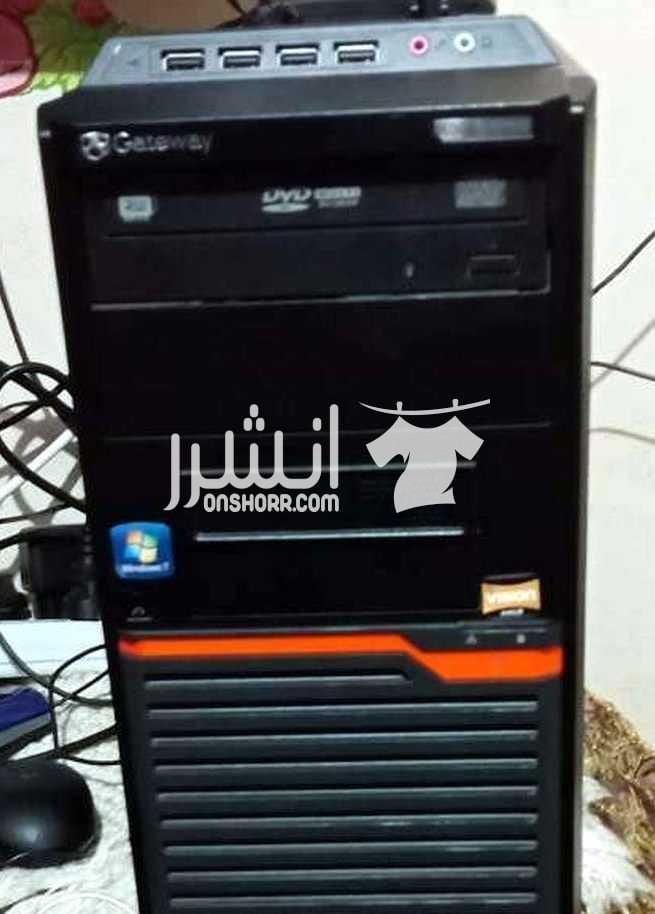 كمبيوتر ماركه geteway فيه سماعه داخليه وممكن تزود رامات لحد 16 جيجابايت وممكن تركب فيجا خارجيه عليها افلام عربي واجنبي وكارتون والعاب كتير جدا وبرامج وبيشغل بيس 2017 وعليه بيس 2013 و2010 وجاتا معاه...