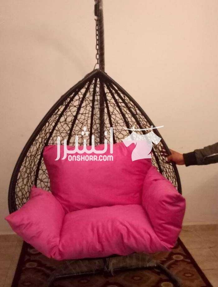 كرسي الاسترخاء المعلق عرض حصري علي كرسي الاسترخاء المعلق تحمل وزن 300ك متوافر بالوان بني وعسلي وابيض واسود والشلته قماش فينسيا بجميع الالوان