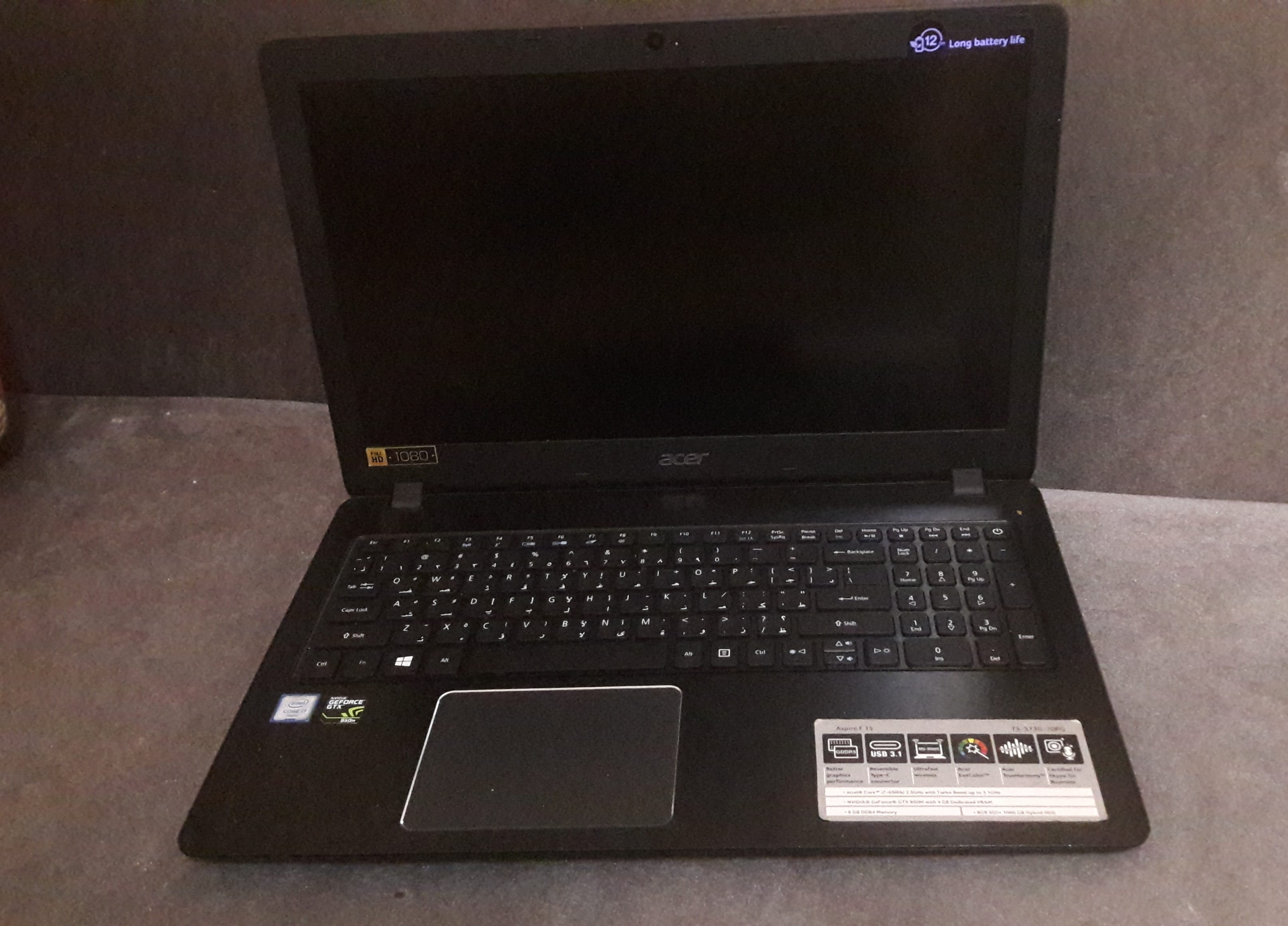 لاب توب acer aspira f 15
لا تنسَ أنك شاهدت هذا الإعلان في عنكبوت
يعتبر جديد من الخارج
المعال...